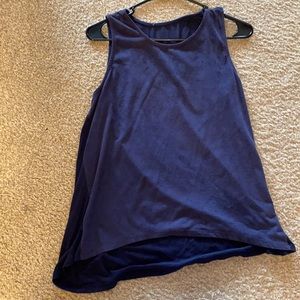 Francesca’s Women’s Faux Suede Navy Tank Top
